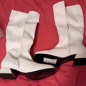 White go go boots